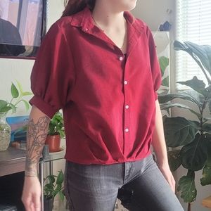 Puffy button down blouse